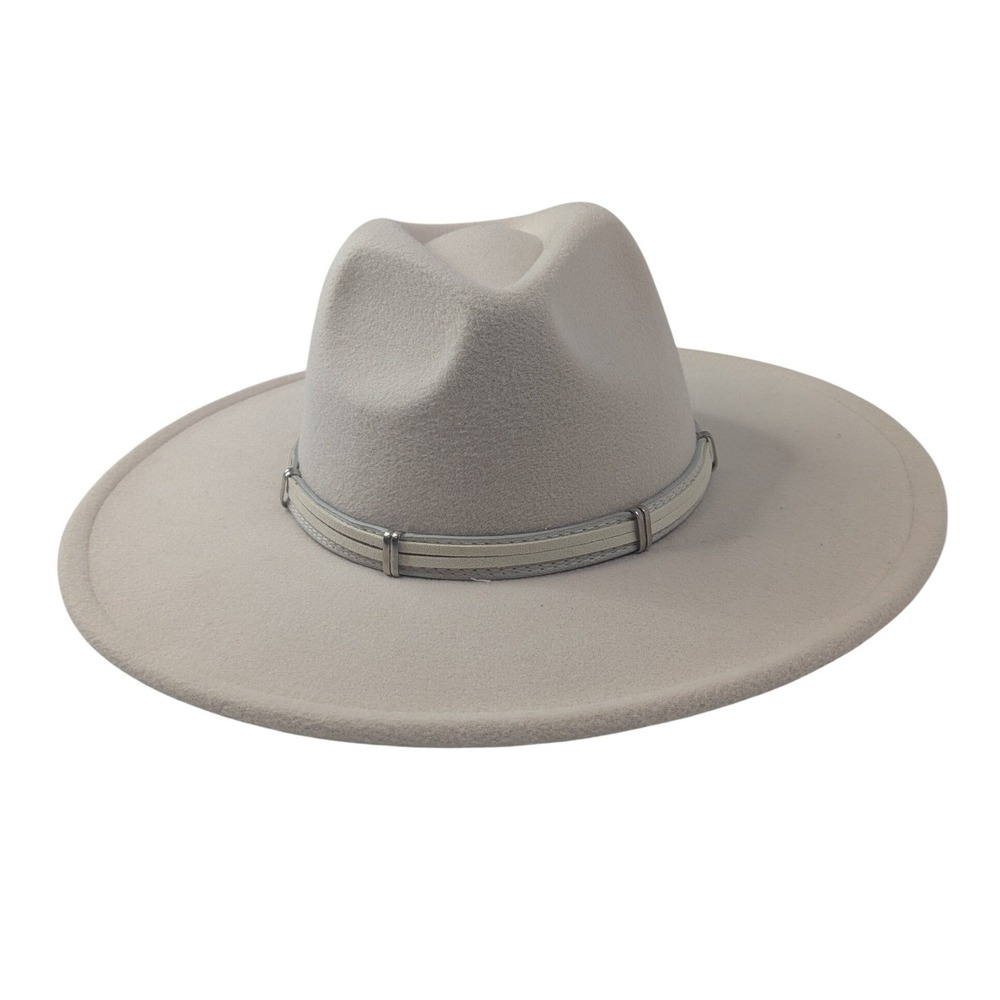World Market Hat Women One Size Cream Wide Brim Fedora Ana NEW